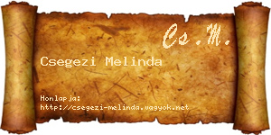 Csegezi Melinda névjegykártya